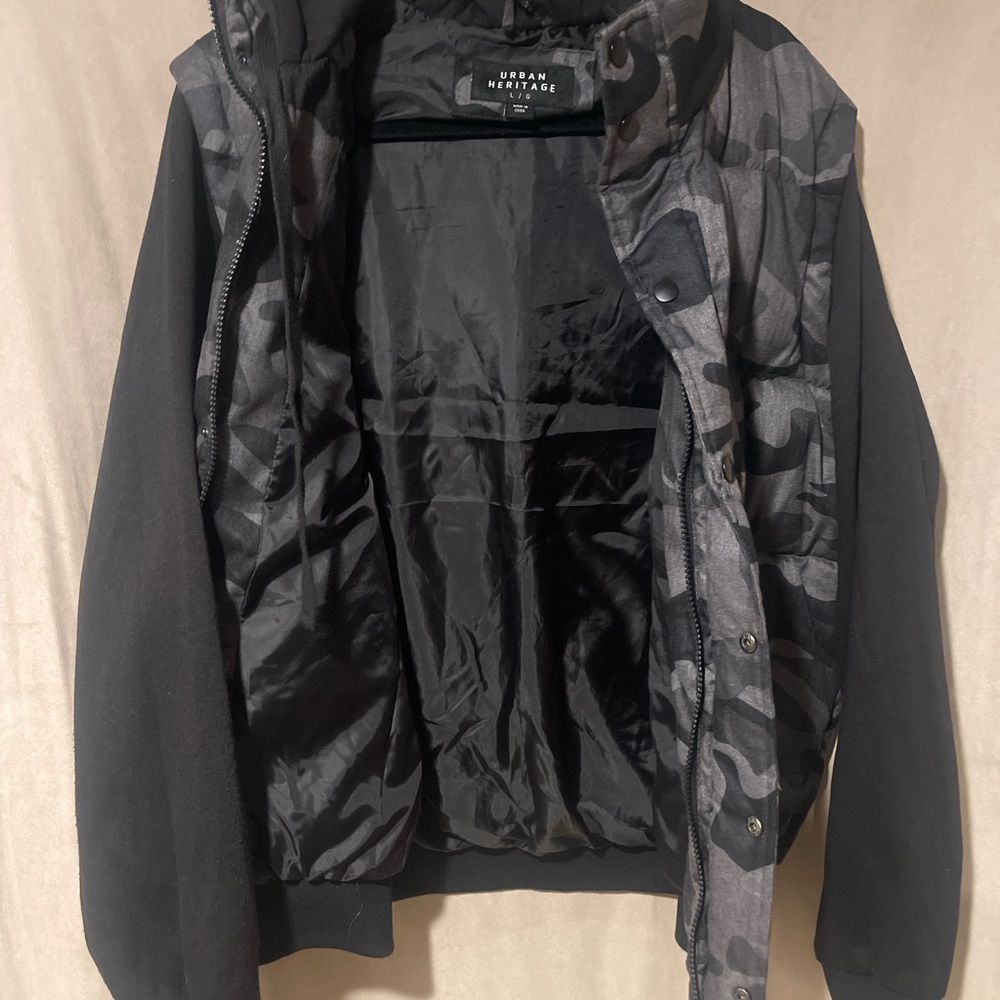 Urban Heritage Camouflage Black Men's Puffer Jacket